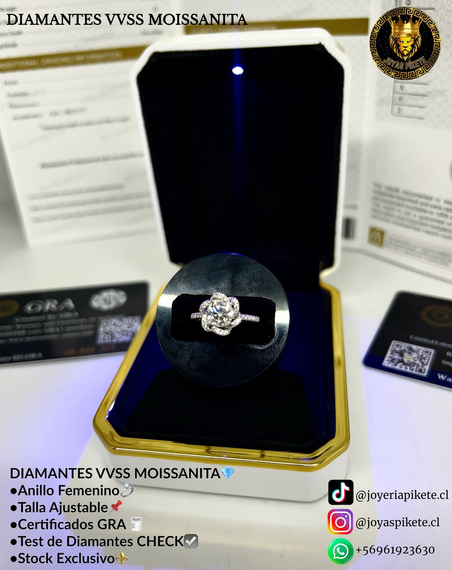 Anillo Diamante VVSS MOISSANITA
