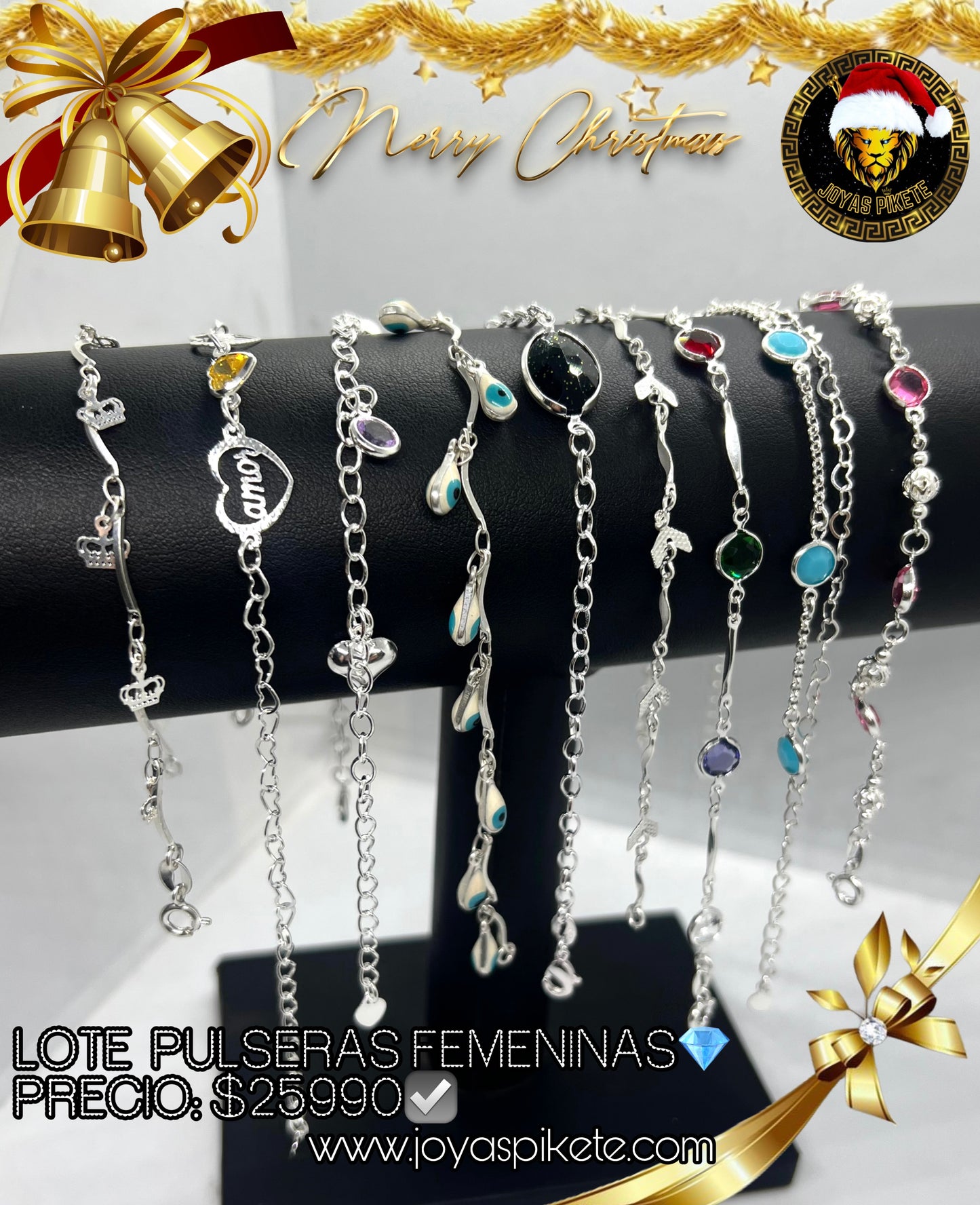 LOTES PULSERAS FEMENINAS NAVIDEÑAS 925🎅🏻💎