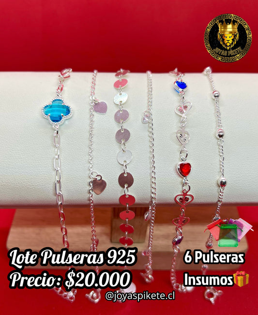 Lote Pulseras Femeninas Ley 925