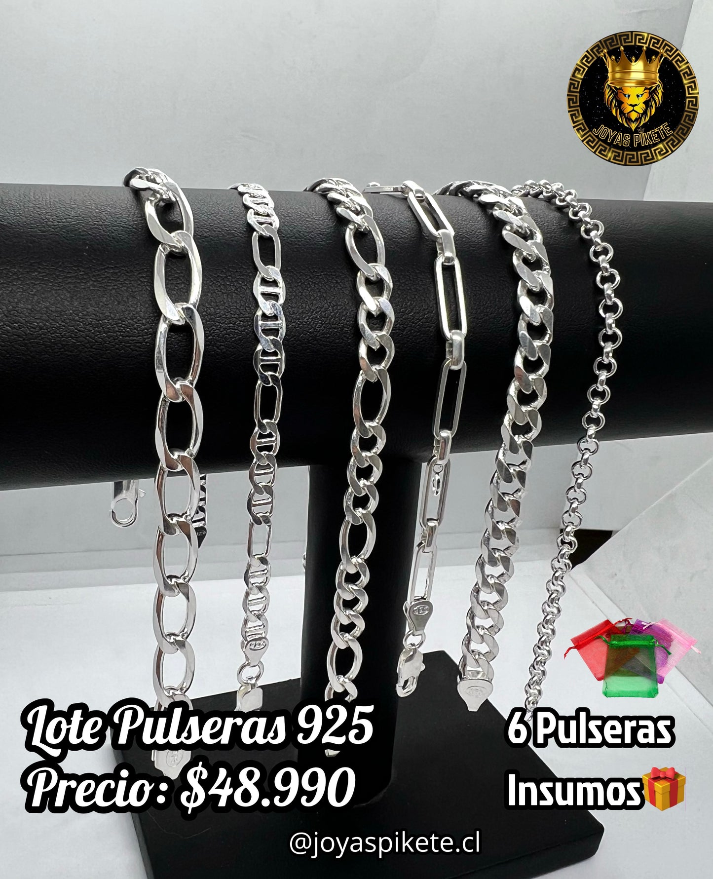 Lote Pulseras Masculinas Ley 925