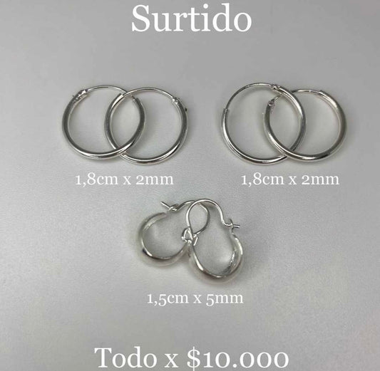 Lote Aros Femeninos 925