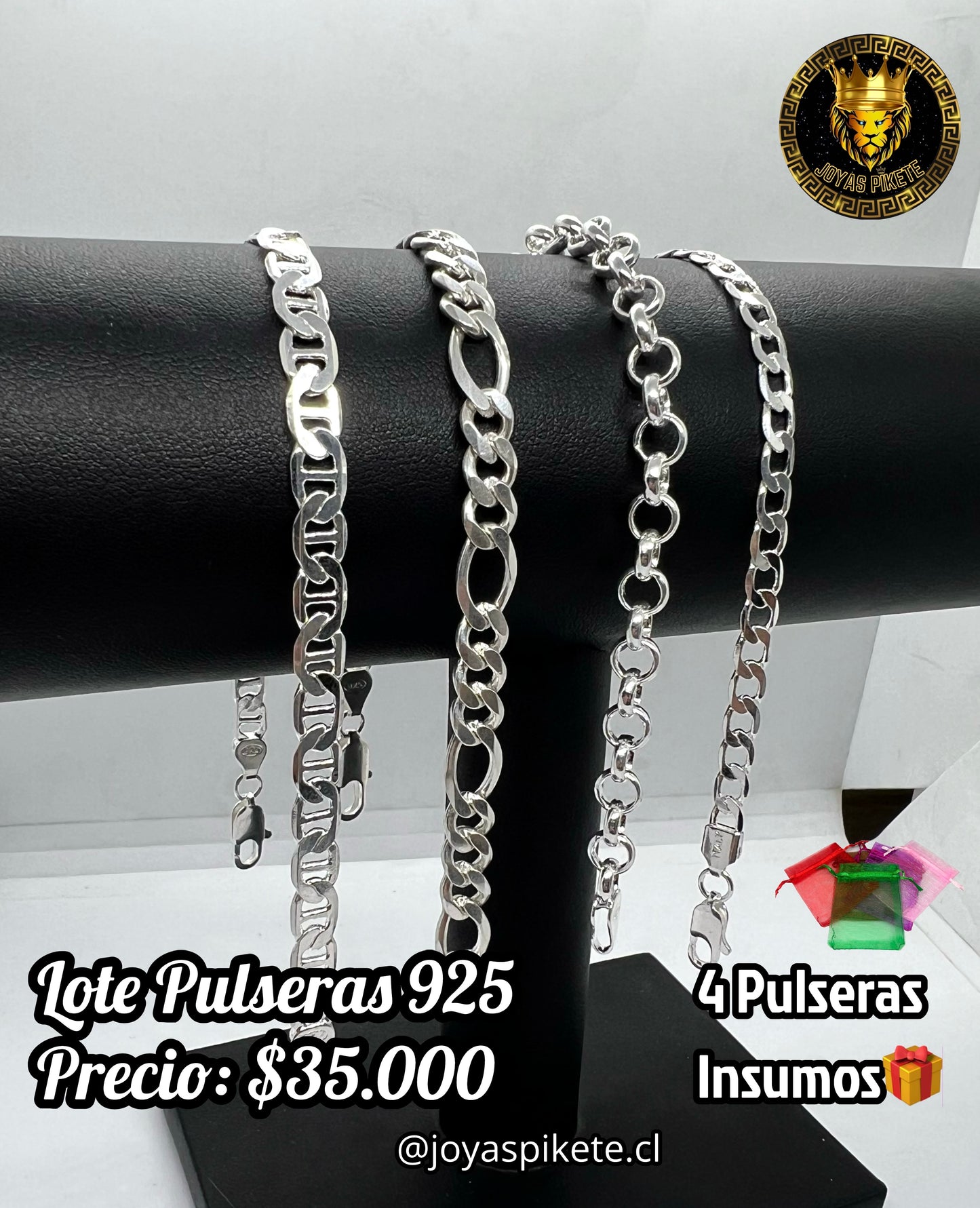 Lote Pulseras Masculinas Ley 925