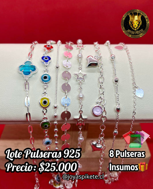 Lote Pulseras Femeninas Ley 925