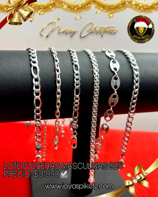 Lotes Navideños🎅🏻 Pulseras Masculinas 925