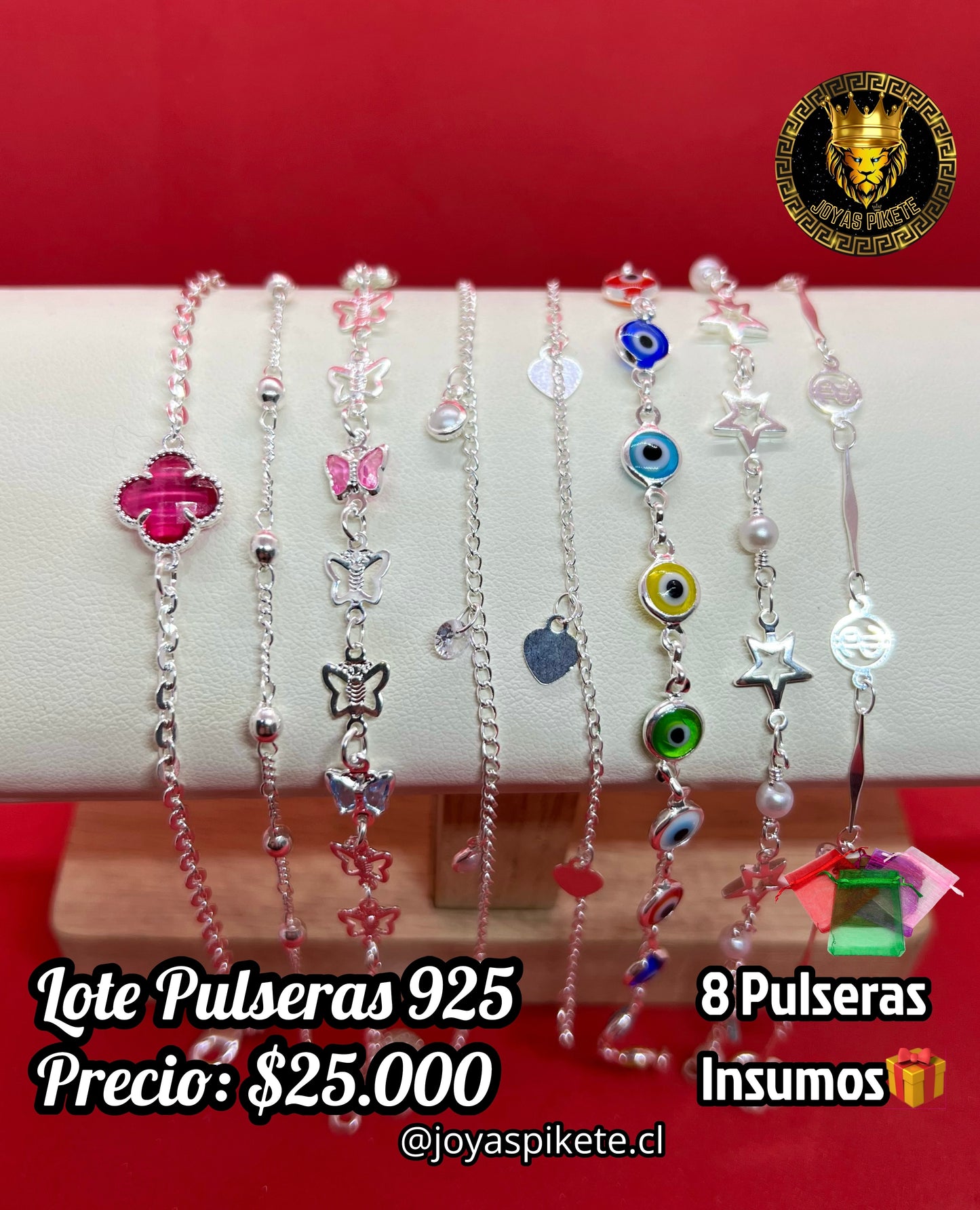 Lote Pulseras Femeninas Ley 925