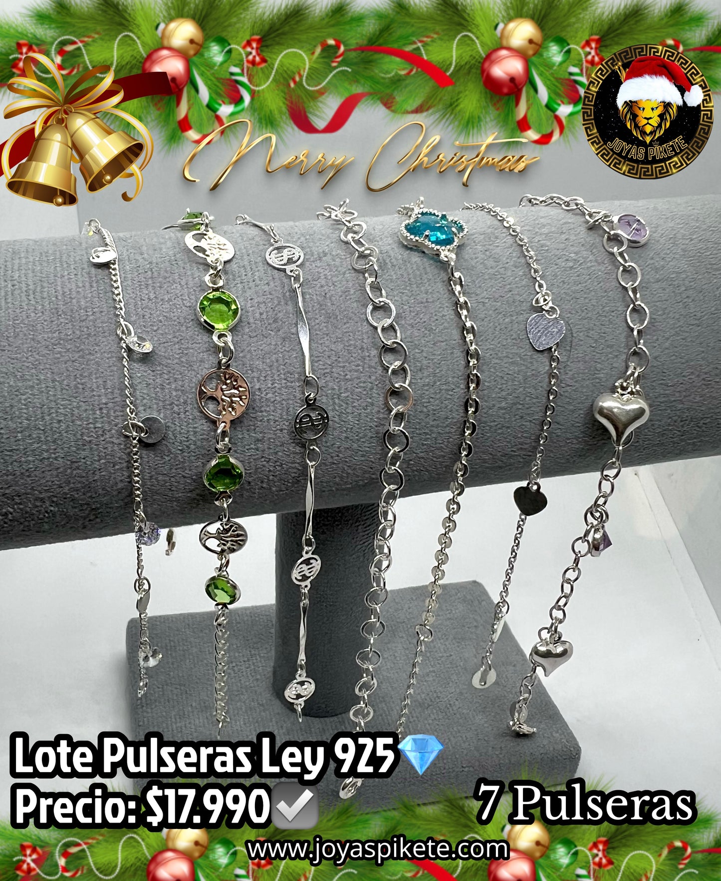 Lotes Navideños🎅🏻🎁 Pulseras Femeninas 925☑️