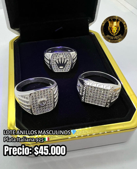 Lote Anillos Masculinos 925