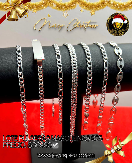 Lotes Navideños🎅🏻 Pulseras Masculinas 925