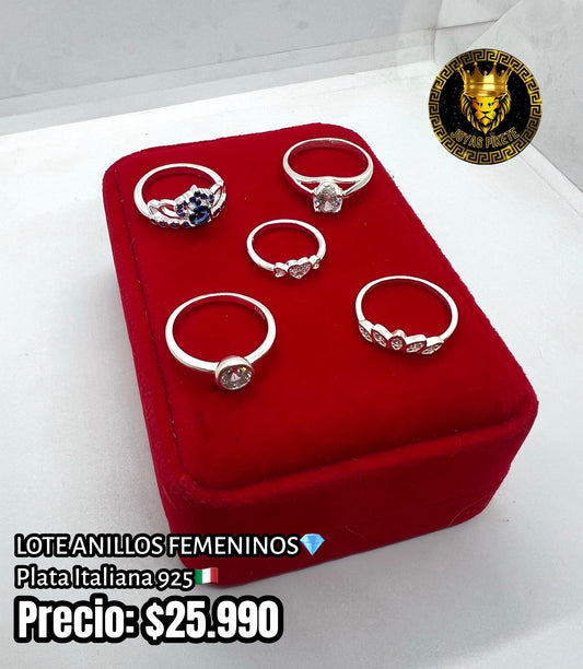 Lote Anillos Femeninos 925