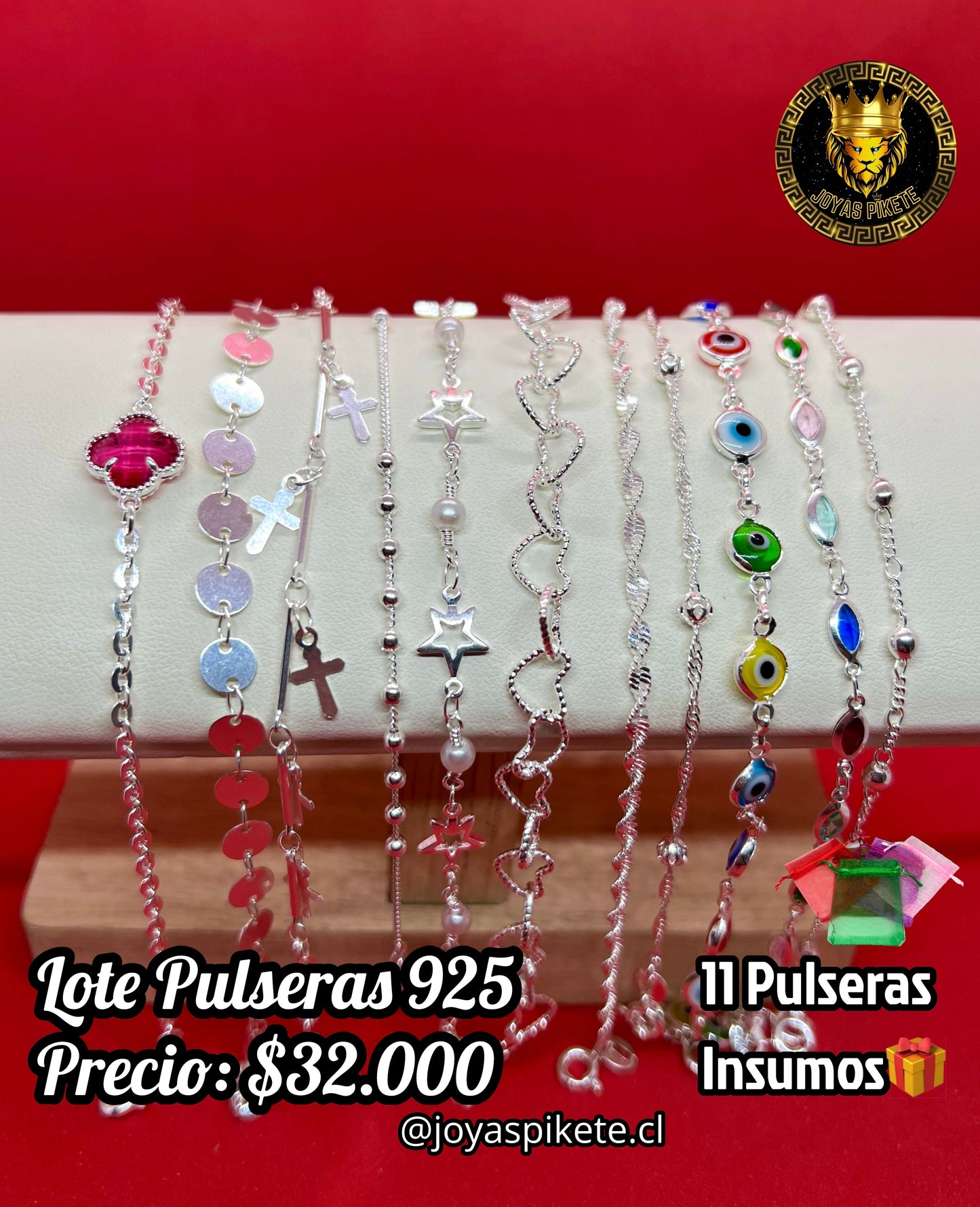 Lote Pulseras Femeninas Ley 925