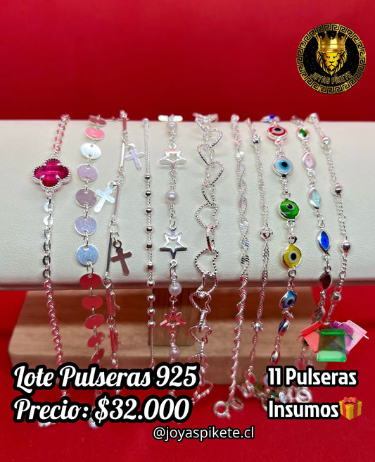 Lote Pulseras Femeninas Ley 925