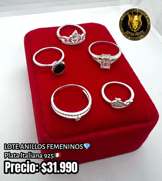 Lote Anillos Femeninos 925