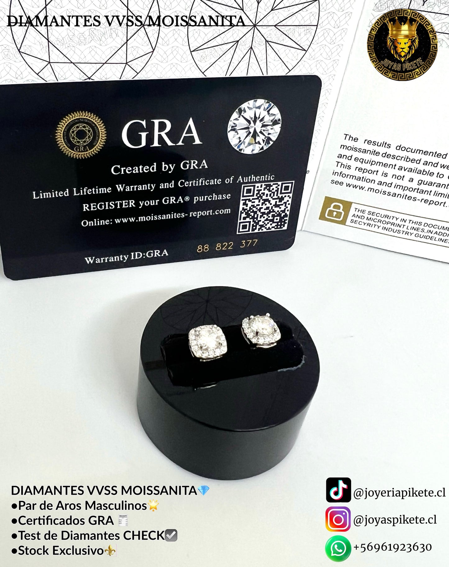 Aros Diamante VVSS MOISSANITA