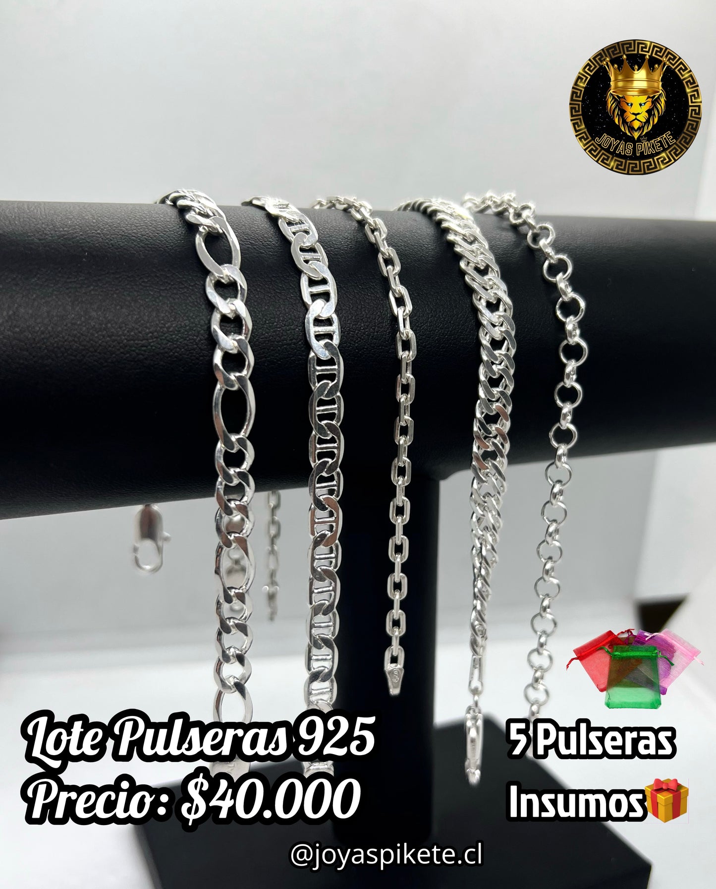 Lote Pulseras Masculinas Ley 925