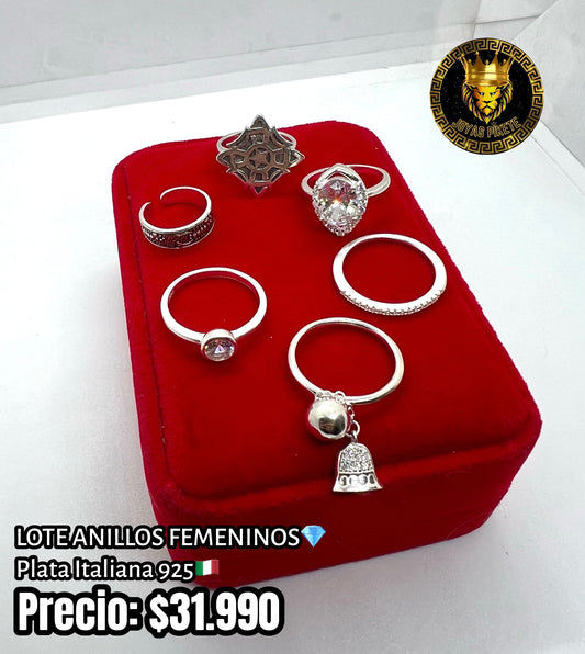 Lote Anillos Femeninos 925