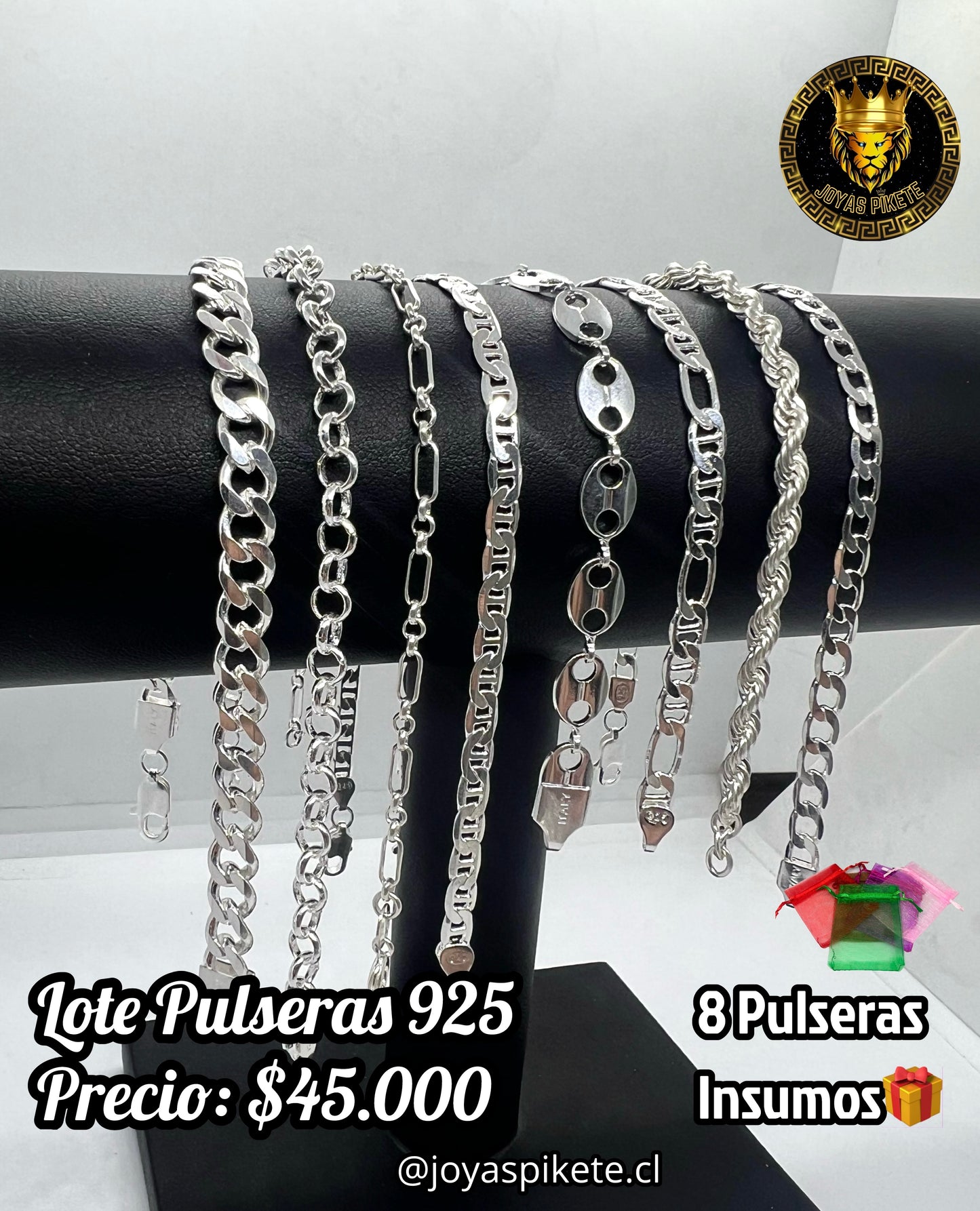 Lote Pulseras Masculinas Ley 925