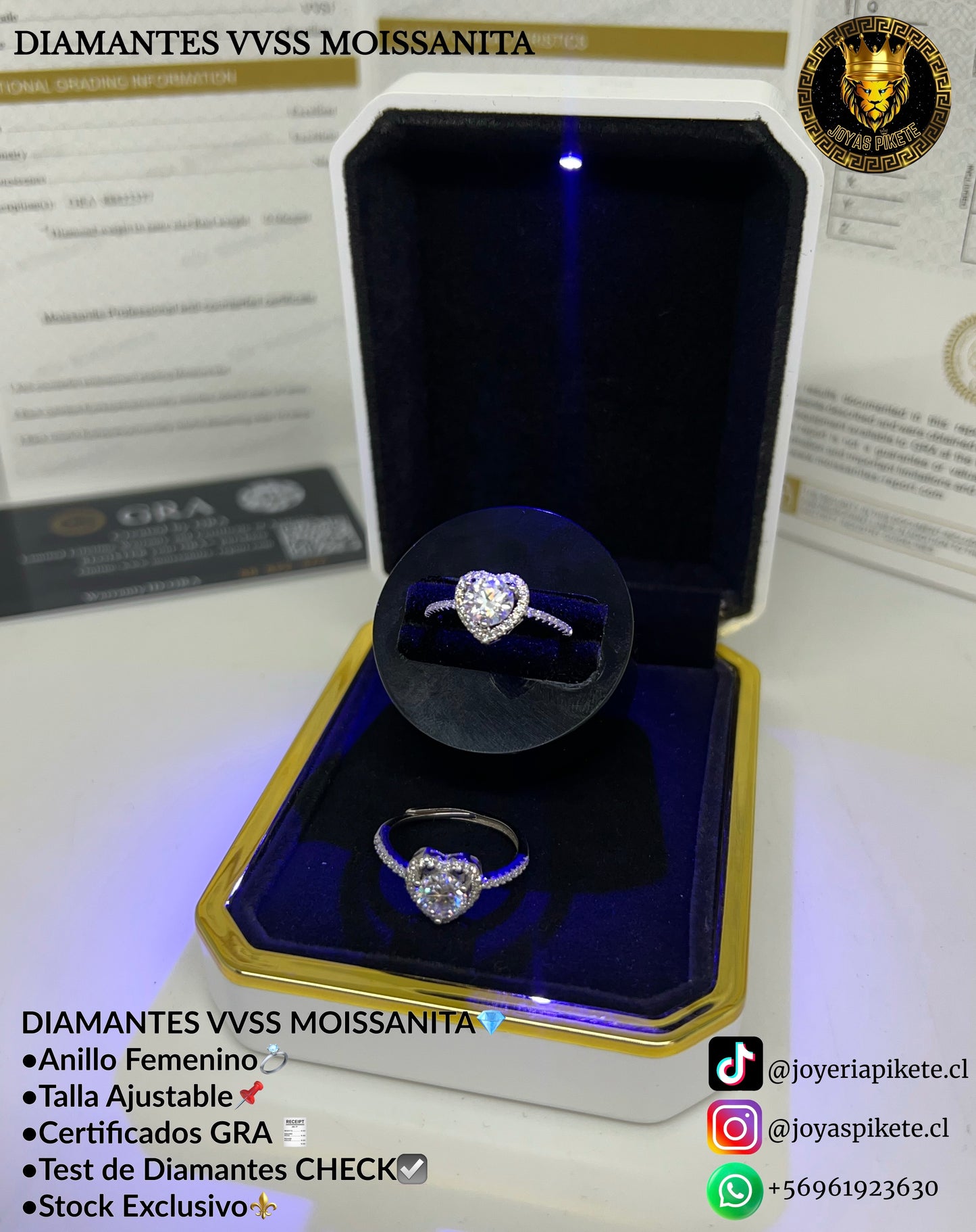 Anillo Diamante VVSS MOISSANITA