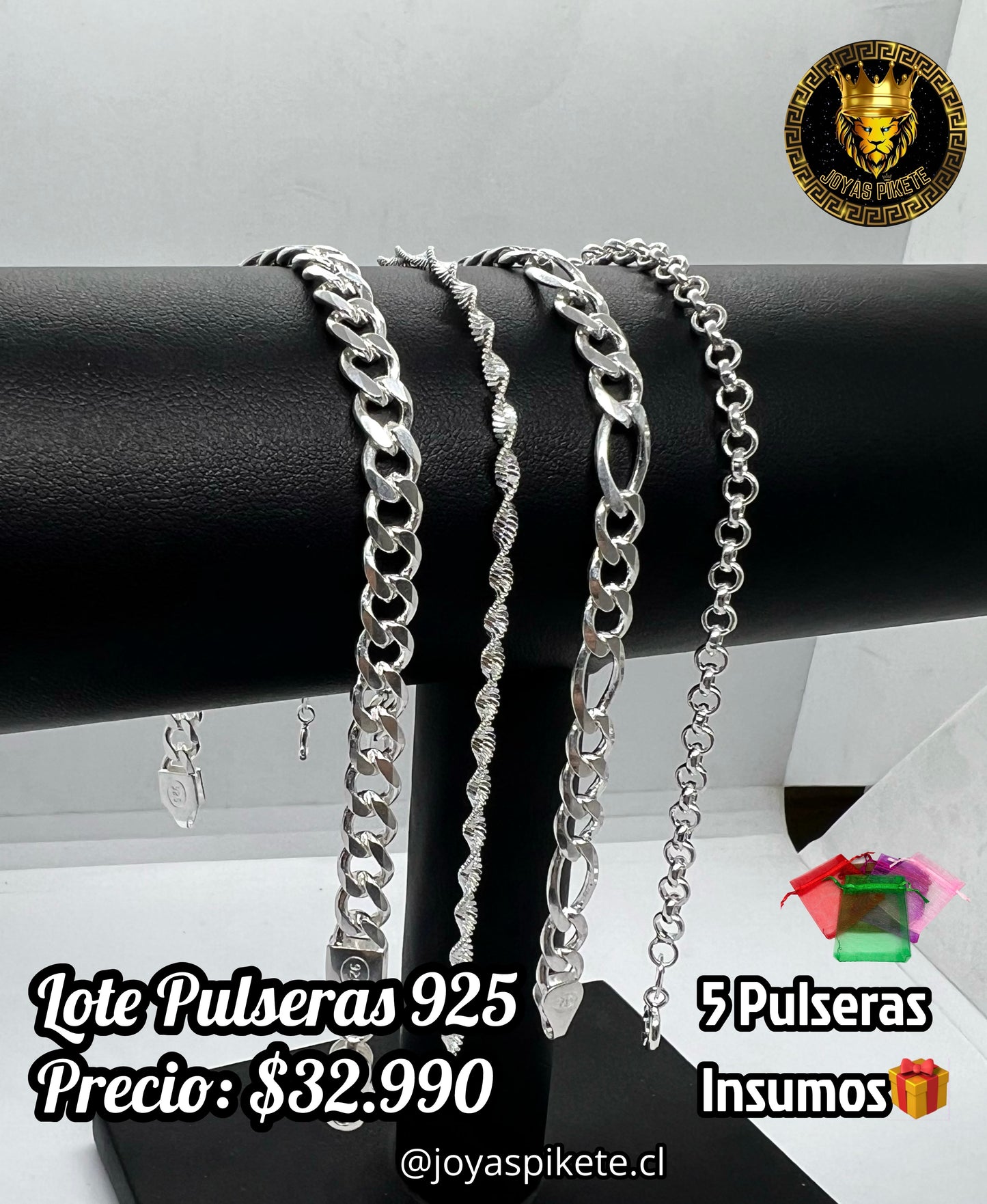 Lote Pulseras Masculinas Ley 925