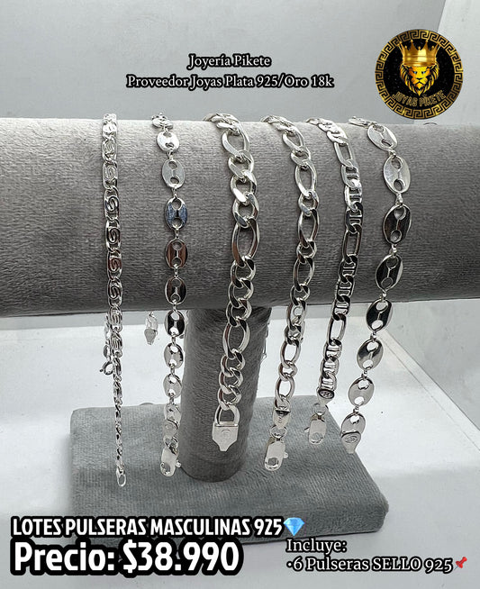 Lote Pulseras Masculinas 925