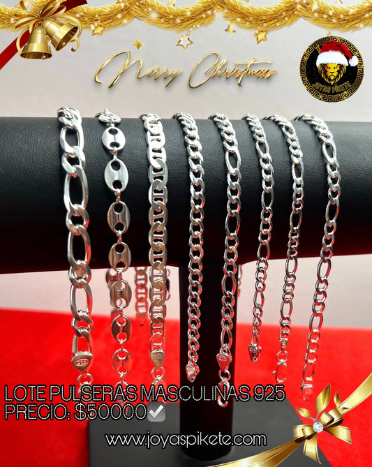 Lotes Navideños🎅🏻 Pulseras Masculinas 925