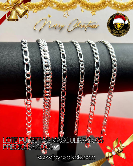 Lotes Navideños🎅🏻 Pulseras Masculinas 925