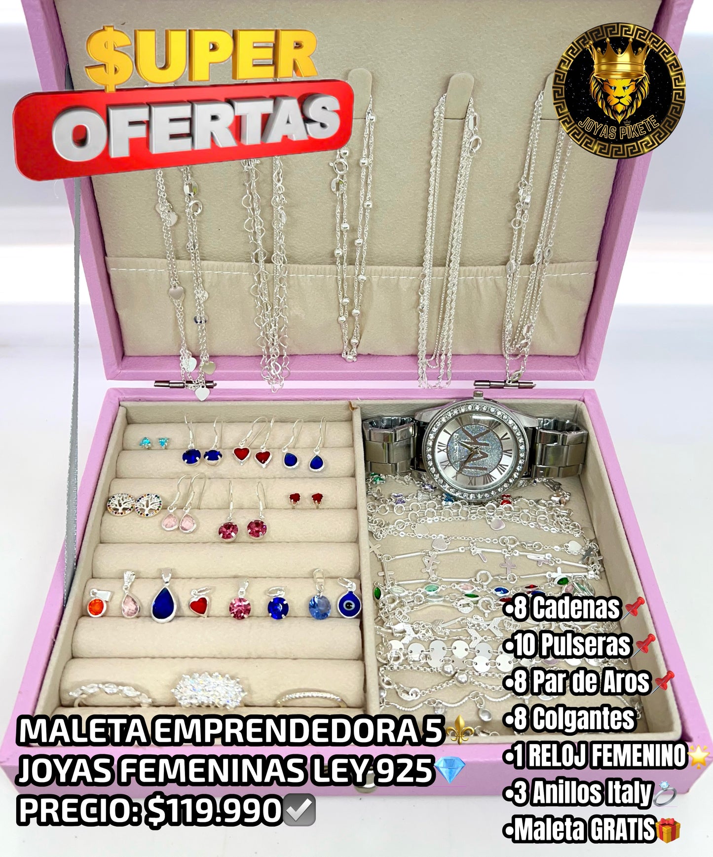 Maleta Joyas Femeninas 925