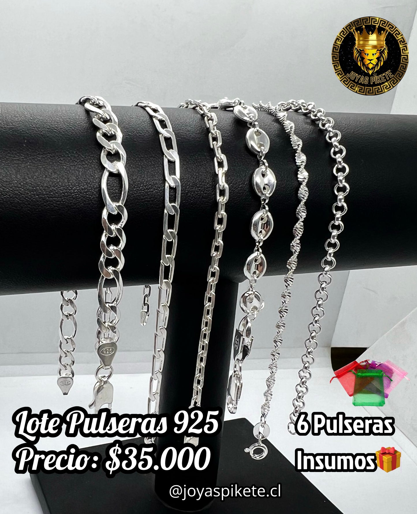 Lote Pulseras Masculinas Ley 925