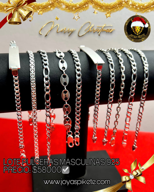 Lotes Navideños🎅🏻 Pulseras Masculinas 925