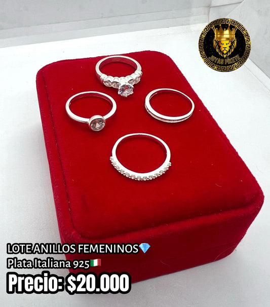 Lote Anillos Femeninos 925