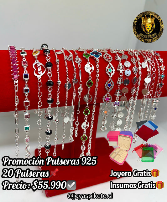 Lote de Pulseras Femeninas Ley 925