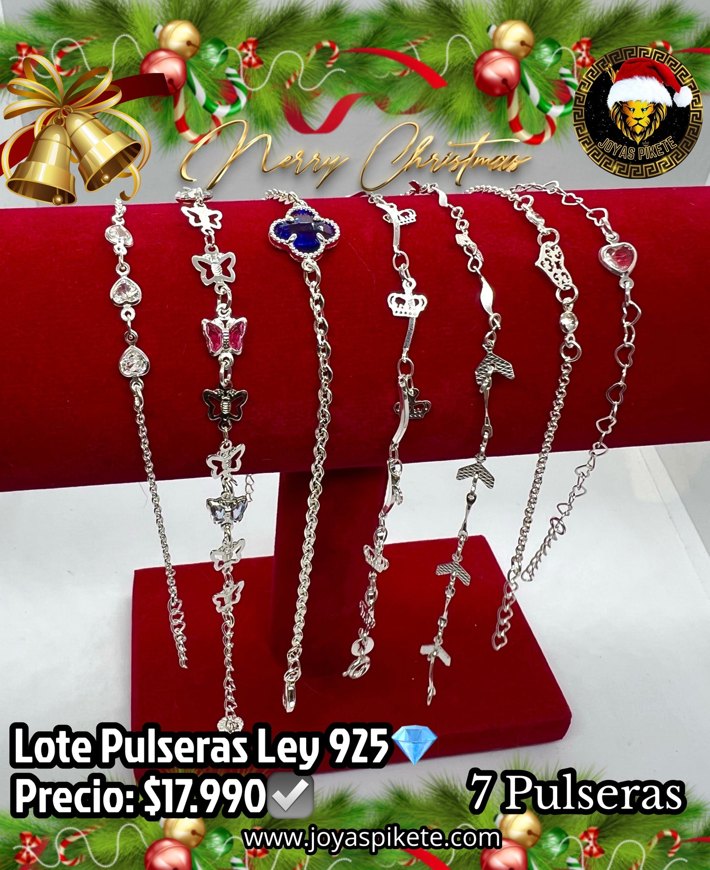 Lotes Navideños🎅🏻🎁 Pulseras Femeninas 925☑️