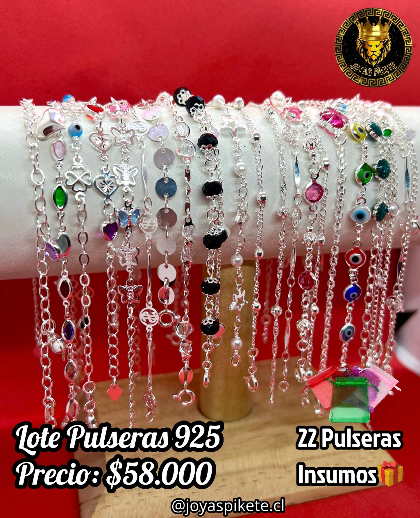 Lote Pulseras Femeninas Ley 925