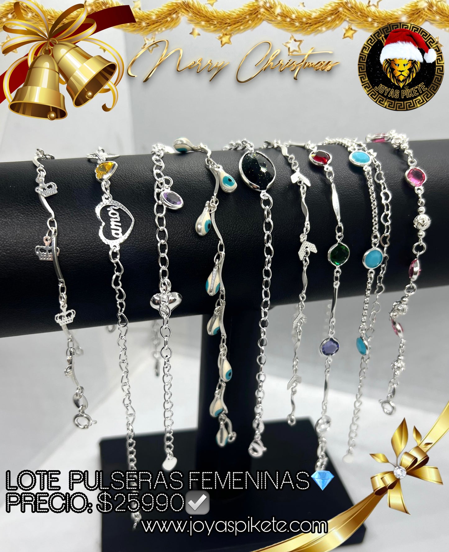 LOTES PULSERAS FEMENINAS NAVIDEÑAS 925🎅🏻💎