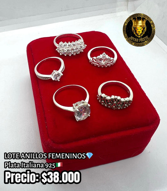 Lote Anillos Femeninos 925