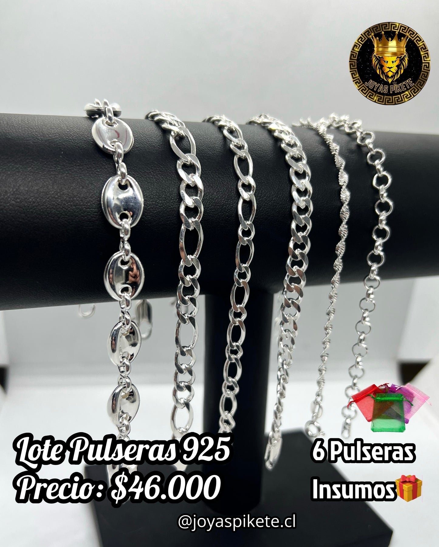 Lote Pulseras Masculinas Ley 925