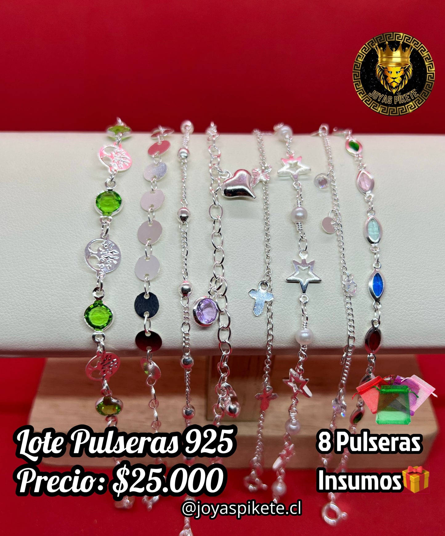 Lote Pulseras Femeninas Ley 925