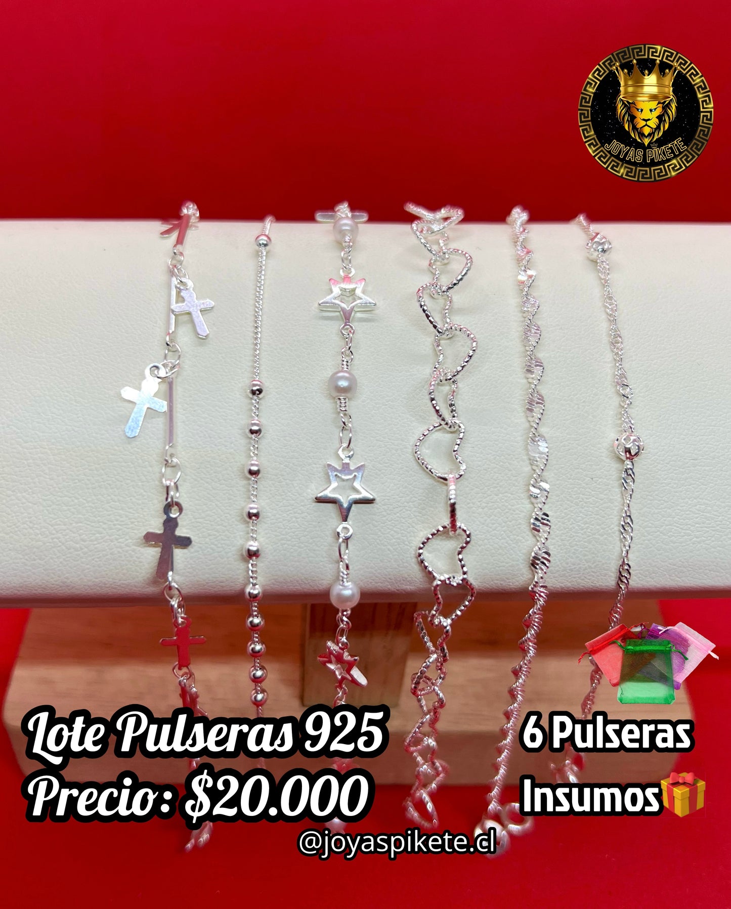 Lote Pulseras Femeninas Ley 925