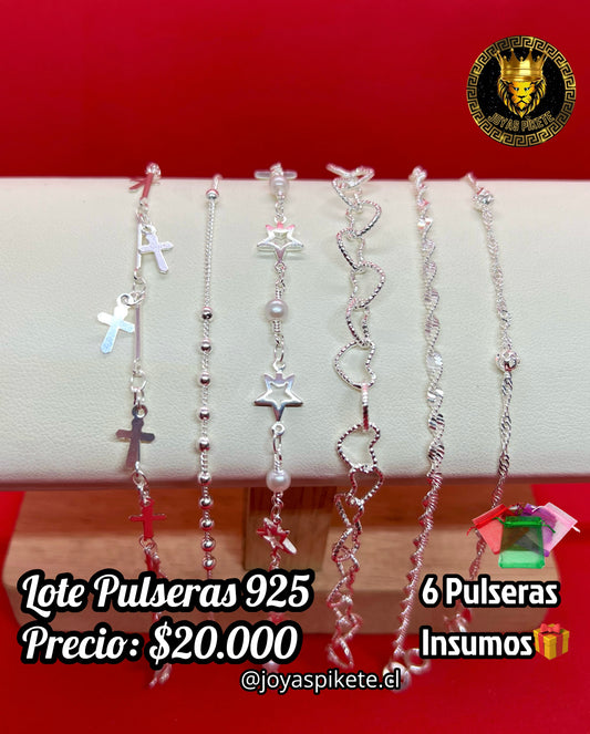 Lote Pulseras Femeninas Ley 925