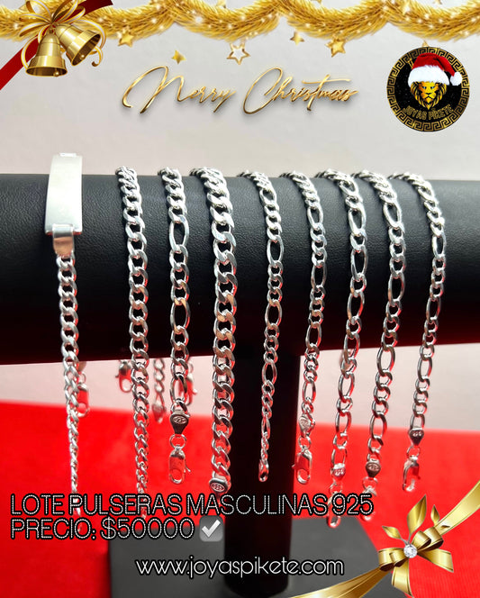 Lotes Navideños🎅🏻 Pulseras Masculinas 925