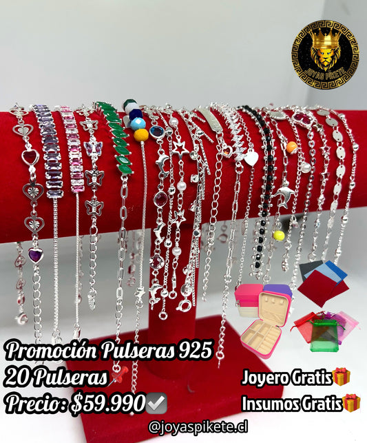 Lote Pulseras Femeninas Ley 925