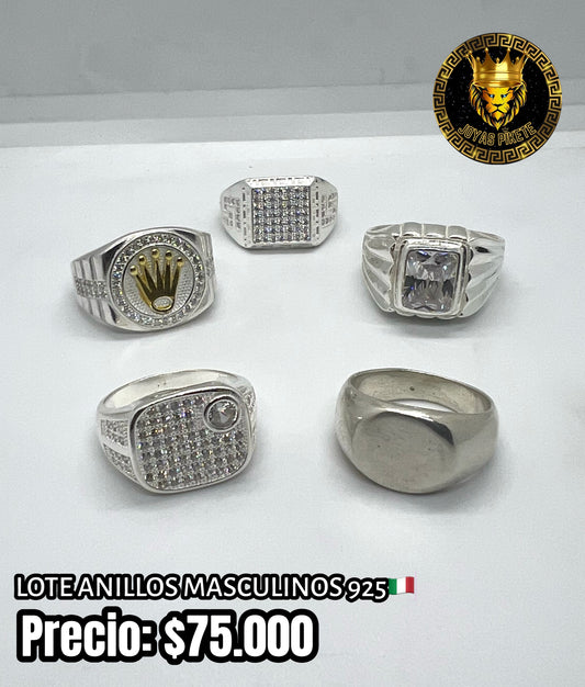 Lote Anillos Masculinos 925